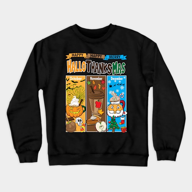 Happy HalloThanksMas Crewneck Sweatshirt by eShirtLabs